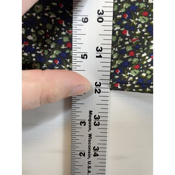 BCBGeneration Dress Womens XS Black Multi Cold Shoulder V-Neck Floral K0L6H109 - Picture 4 of 12